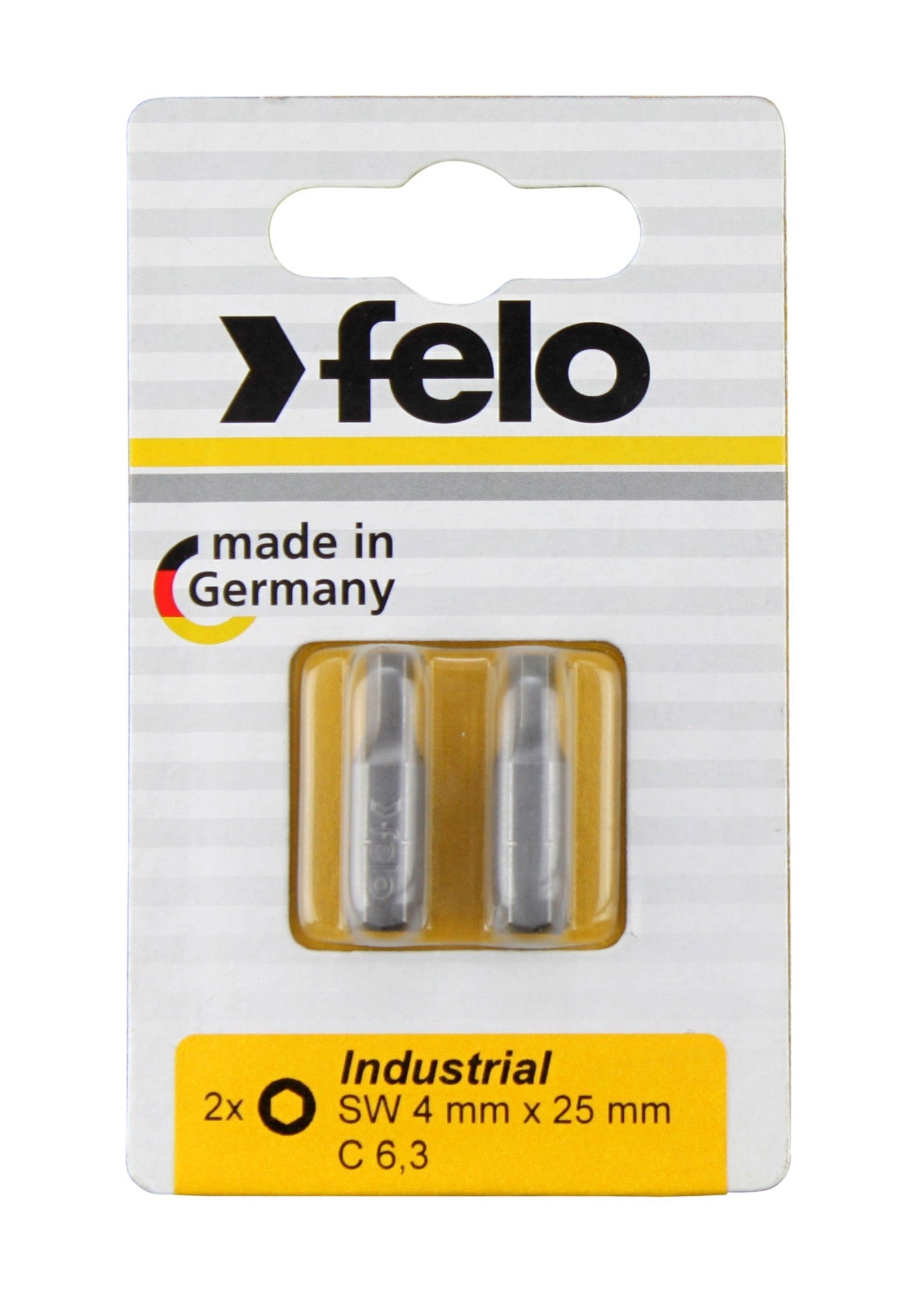 Felo Blister 2 puntas atornillador hexagonales Industry C6,3x25mm.