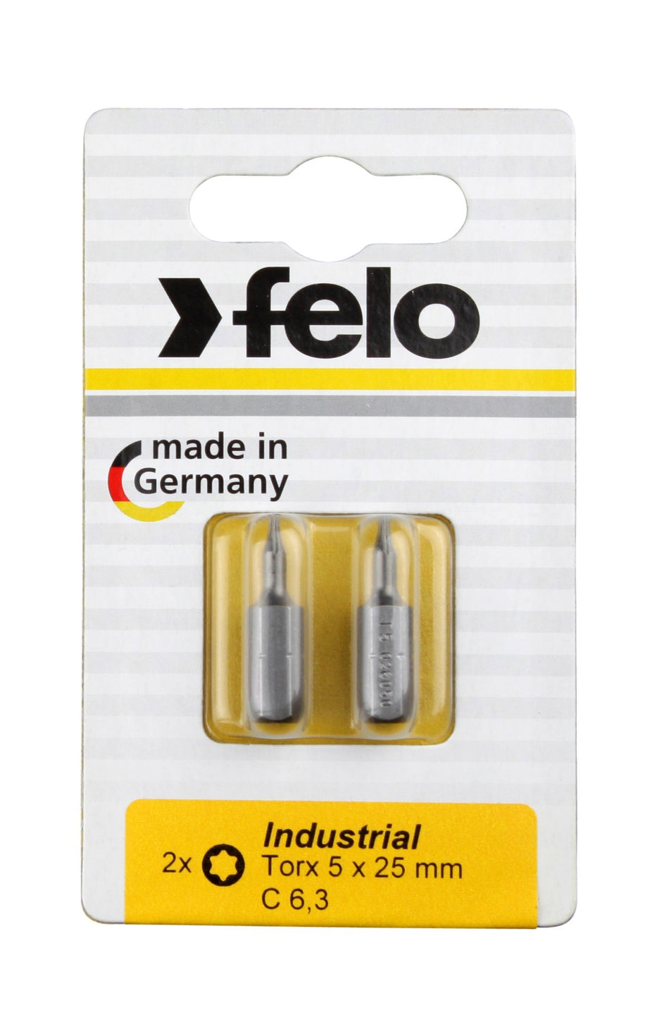 Felo Blister 2 puntas atornillador Torx Industry C6,3x25mm.