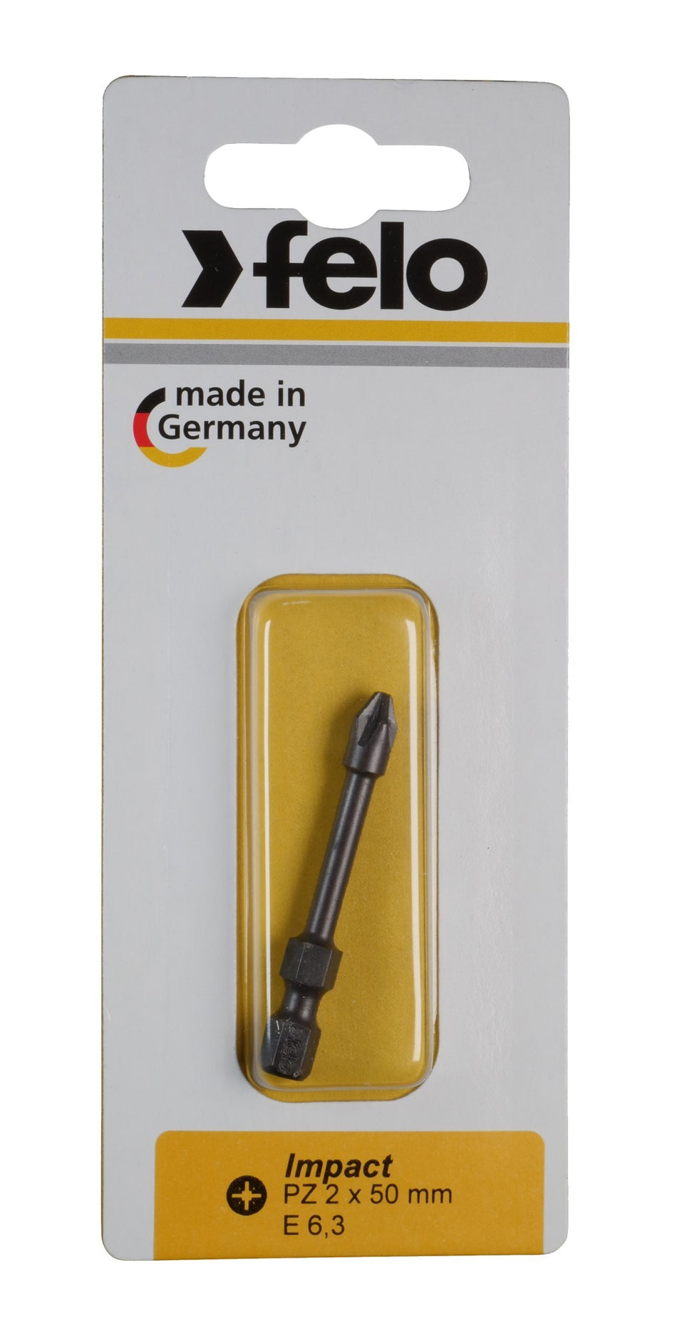 Felo Blister 1 punta atornillador Pozidriz (PZ) IMPACT E6,3x50mm.