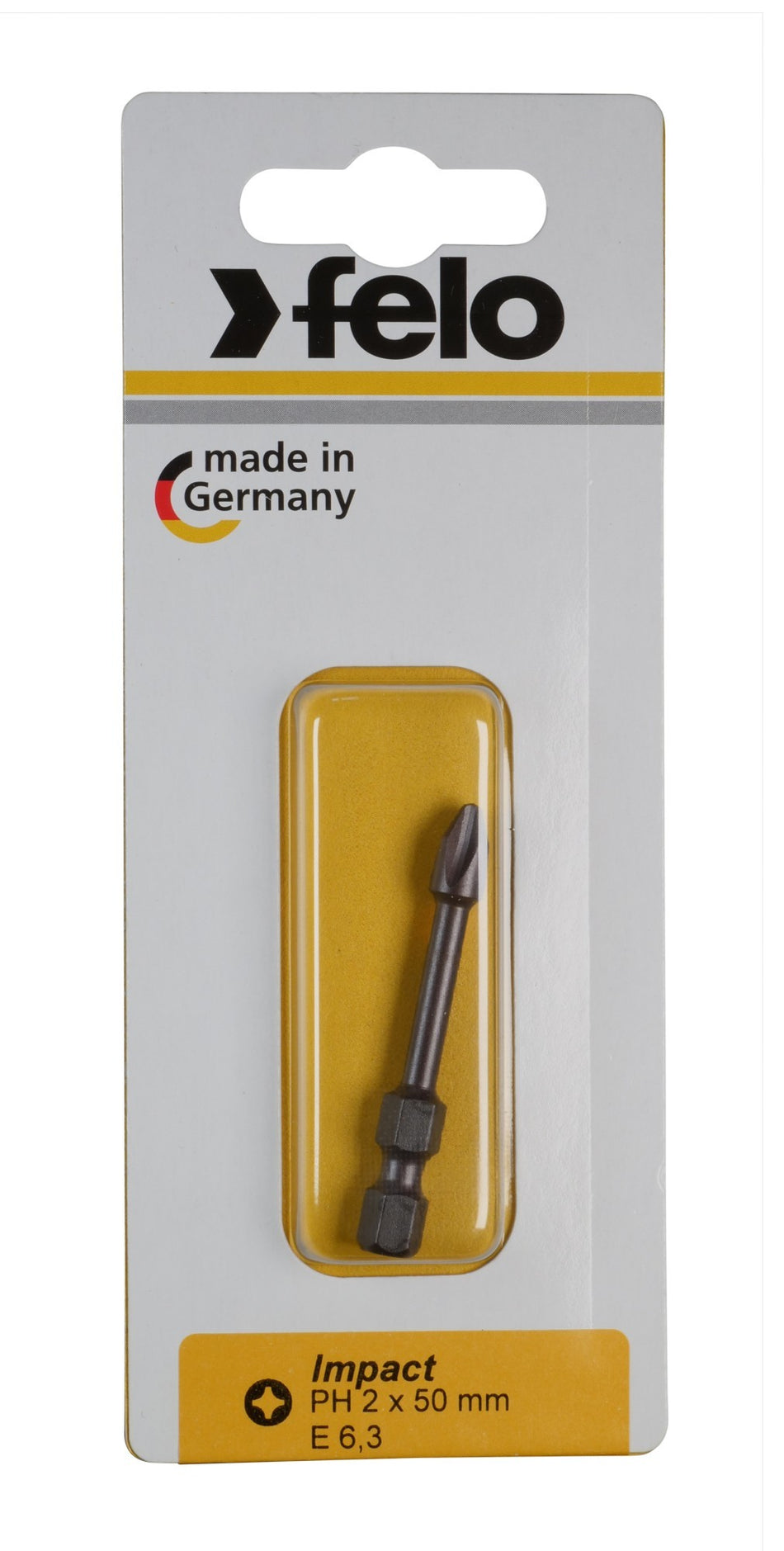 Felo Blister 1 punta atornillador Phillips (PH) IMPACT E6,3x50mm.