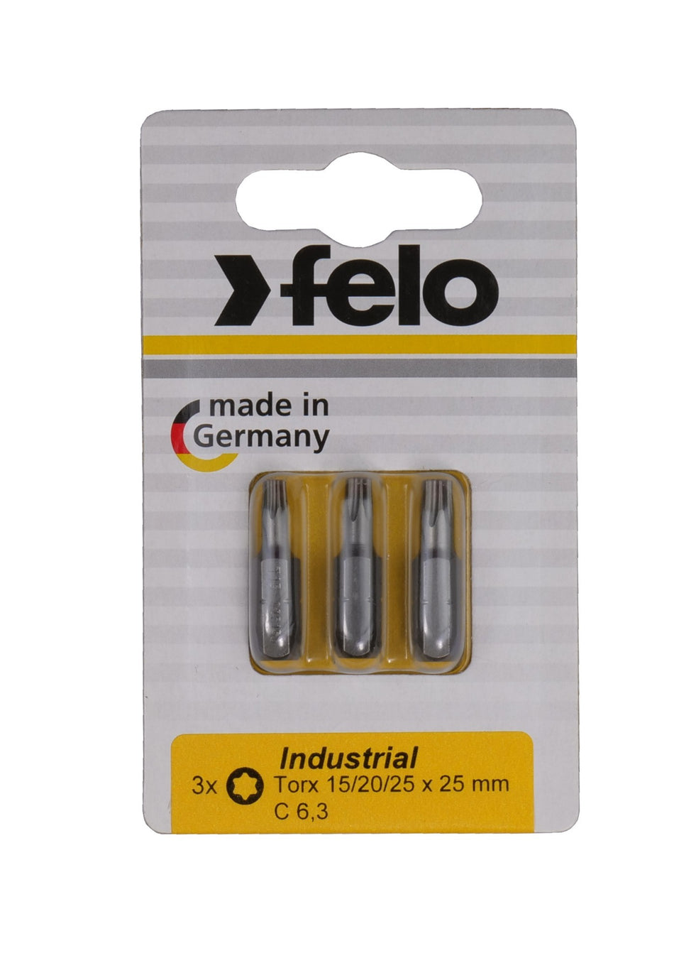 Felo Blister 2 puntas atornillador Torx Industry C6,3x25mm.