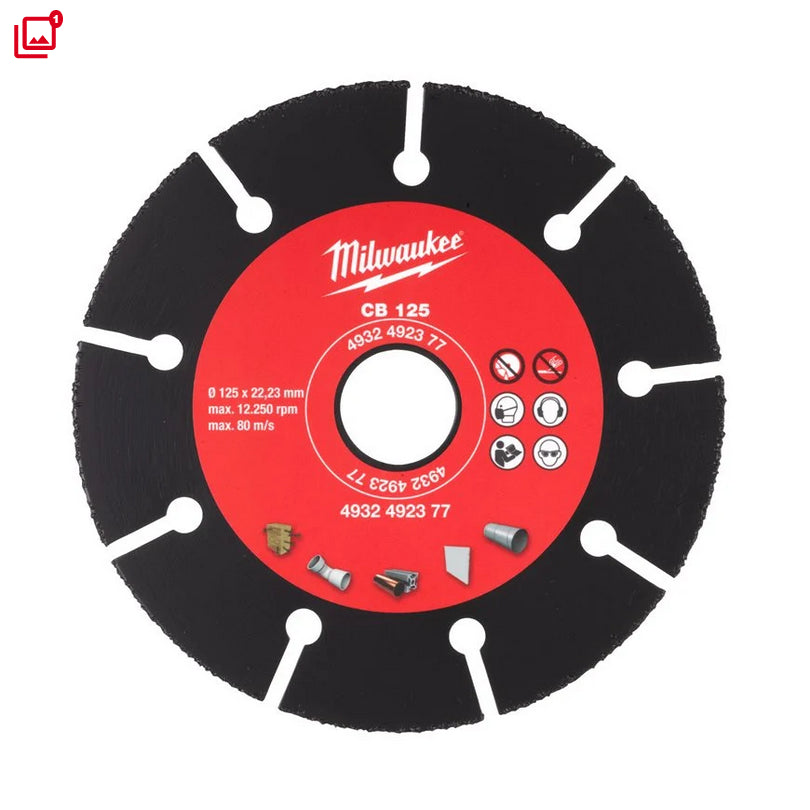 Milwaukee disco de corte multimaterial con grano de carburo125mm CB 125 ref 4932492377