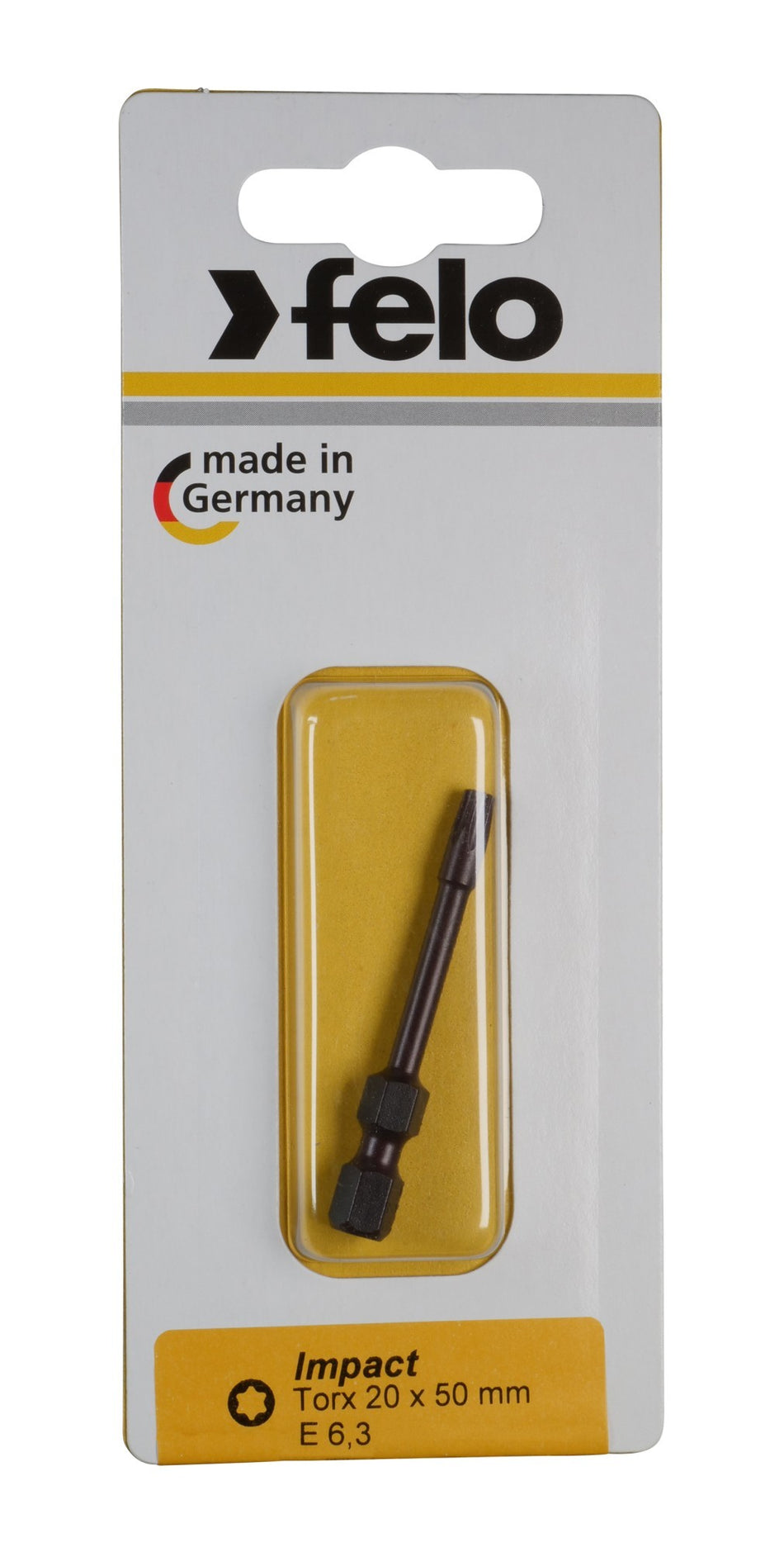 Felo Blister 1 punta atornillador Torx IMPACT E6,3x50mm.