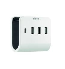 Base carga enchufable Simon 3 USB + 1 USB C ref CL610304