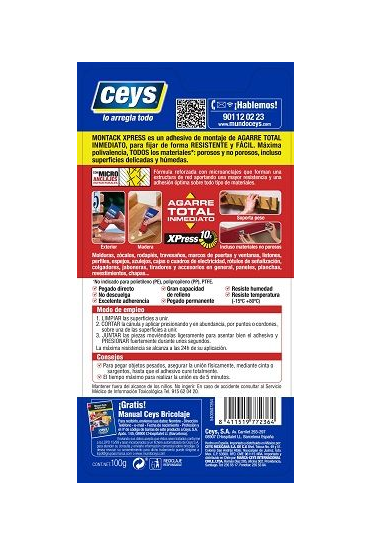 Ceys Montack inmediato Blister 100GR