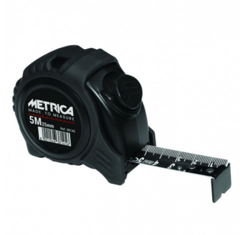 Flexómetro Metrica Black 3X19mm cinta negra doble graduación