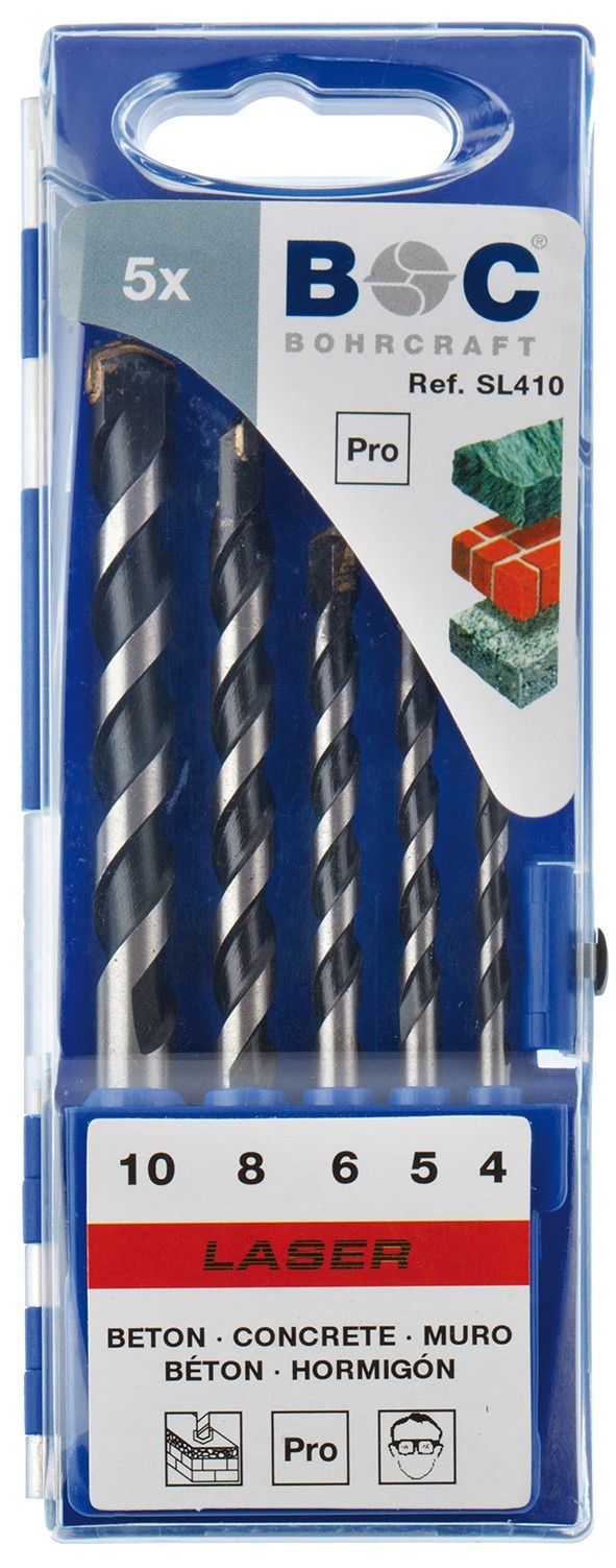 Bohrcraft Juego brocas de pared LASER TCT DIN 8039