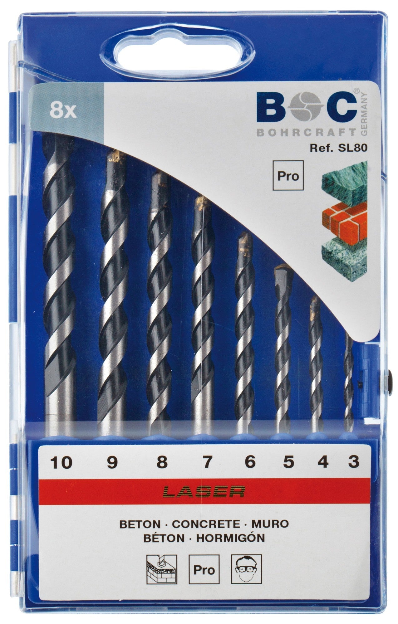 Bohrcraft Juego brocas de pared LASER TCT DIN 8039
