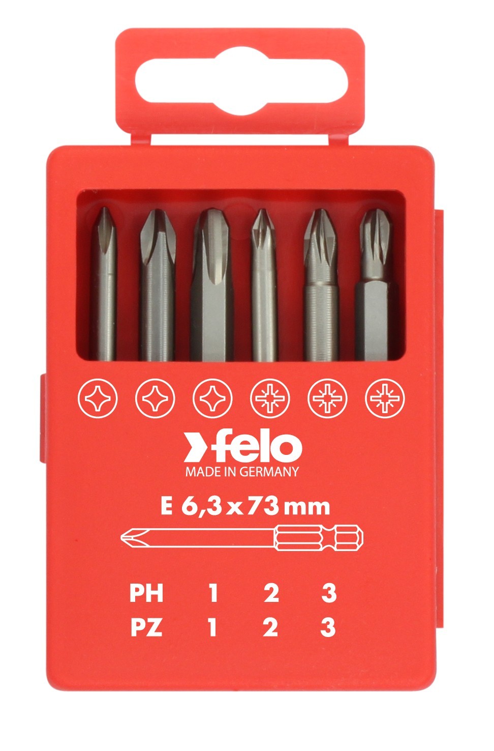 Felo Juego de puntas PROFI E6,3X73mm.