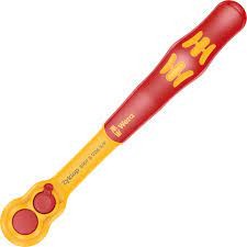WERA 8007 B VDECarraca, Aislada, Palanca de Conmutación, Accionamiento de 3/8", Longitud de 222mm, Serie Zyklop