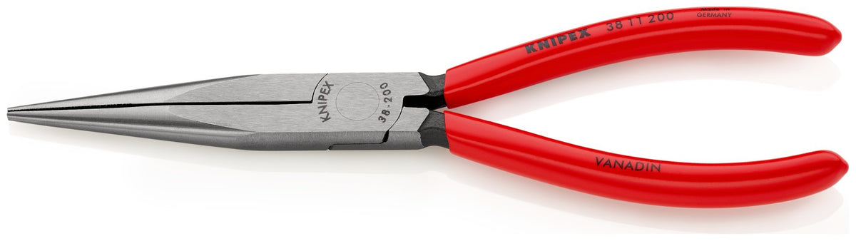 Knipex Alicate para mecánicos, bocas rectas semiredondas - con mangos recubiertos de plástico