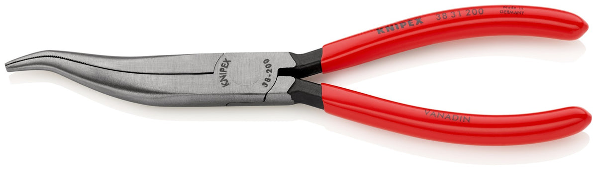 Knipex Alicate para mecánicos, bocas en forma de palomilla semiredondas - con mangos recubiertos de plástico