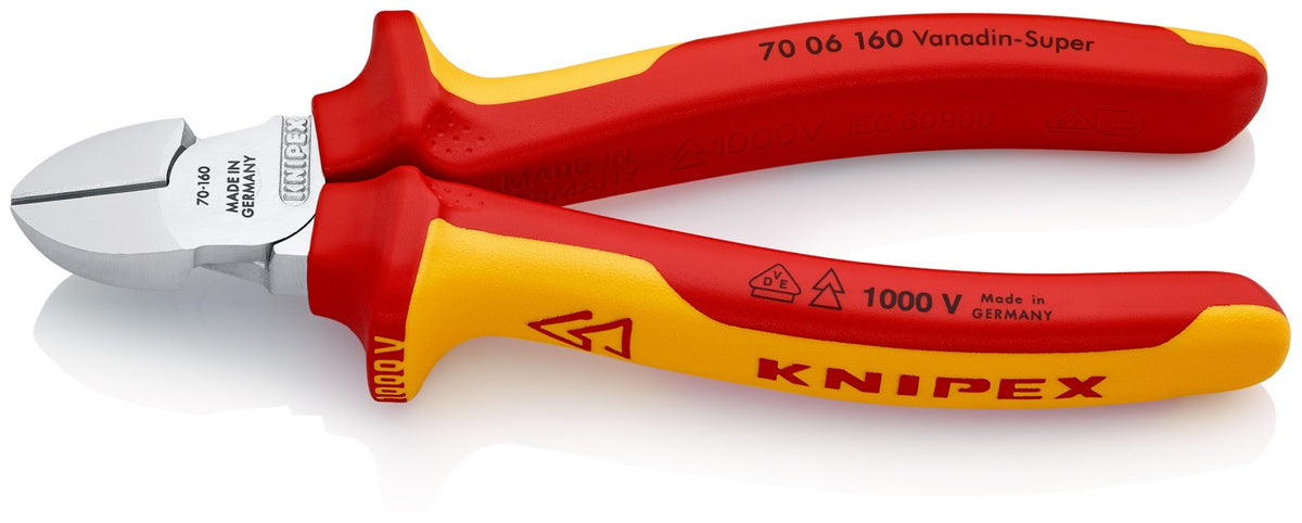 Knipex Alicate de corte diagonal con mangos bicomponentes aislados