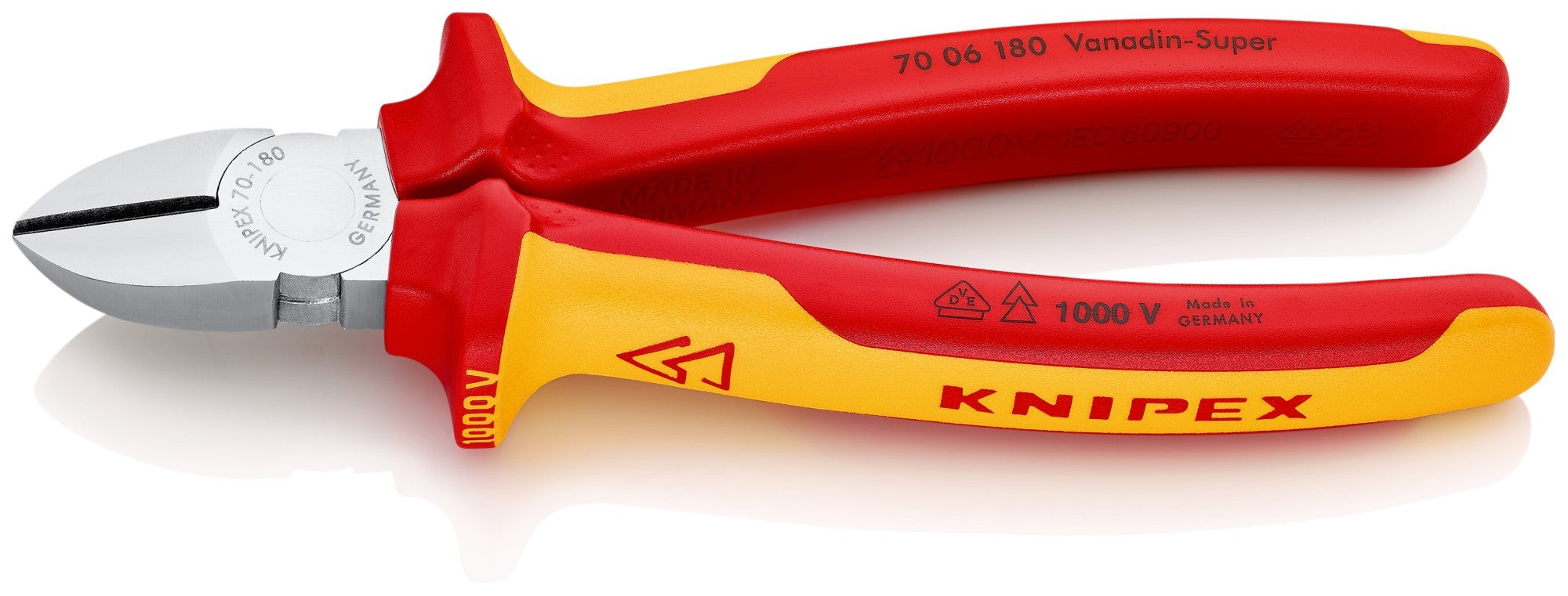 Knipex Alicate de corte diagonal con mangos bicomponentes aislados