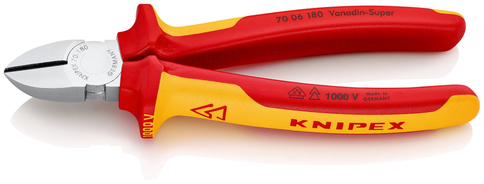 Knipex Alicate de corte diagonal con mangos bicomponentes aislados