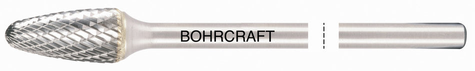 Bohrcraft Fresa rotativa larga metal duro forma F árbol