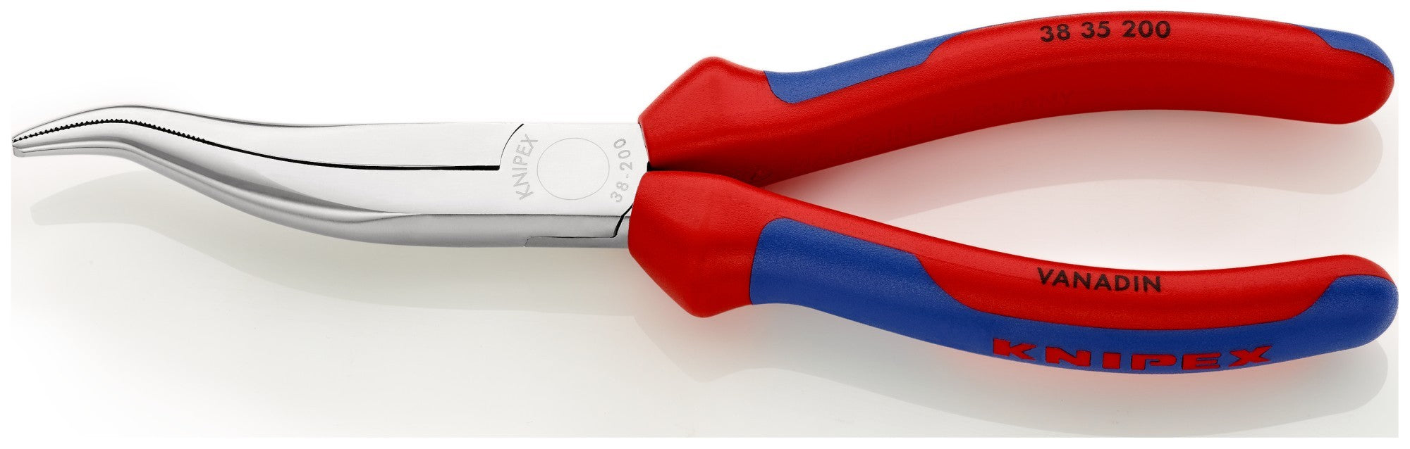 Knipex Alicate para mecánicos, bocas en forma de palomilla semiredondas - con mangos bicomponentes