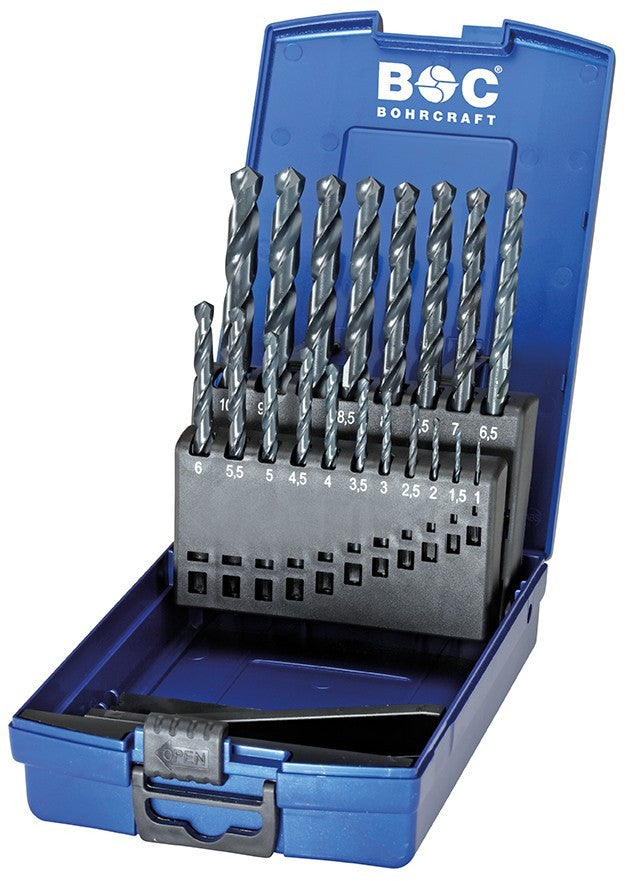 Bohrcraft Juego brocas rectificadas Profi Basic HSS-G DIN 338 HSS-G tipo N KG 10 OX