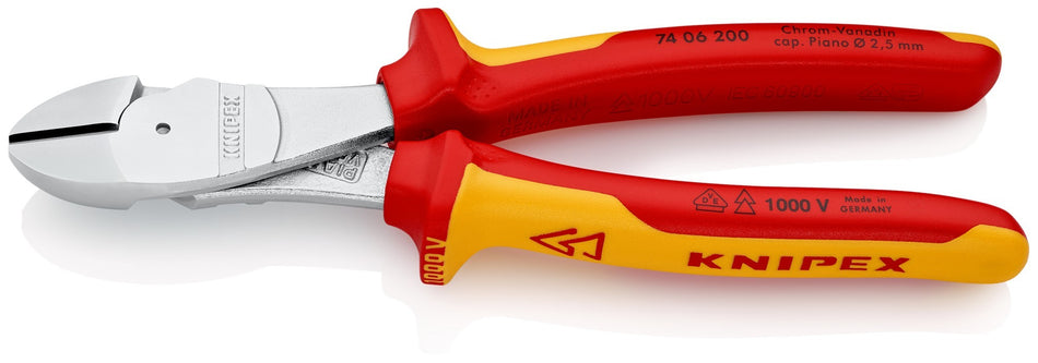 Knipex Alicate de corte diagonal de fuerza con mangos bicomponentes aislados