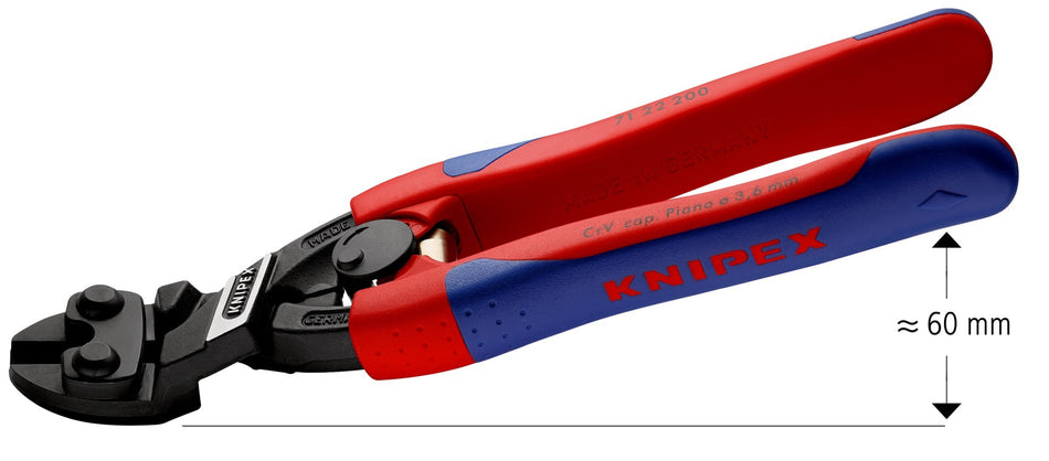 Knipex Cortante articulado Cobolt® con muelle (bocas a 20º) - con mangos bicomponentes