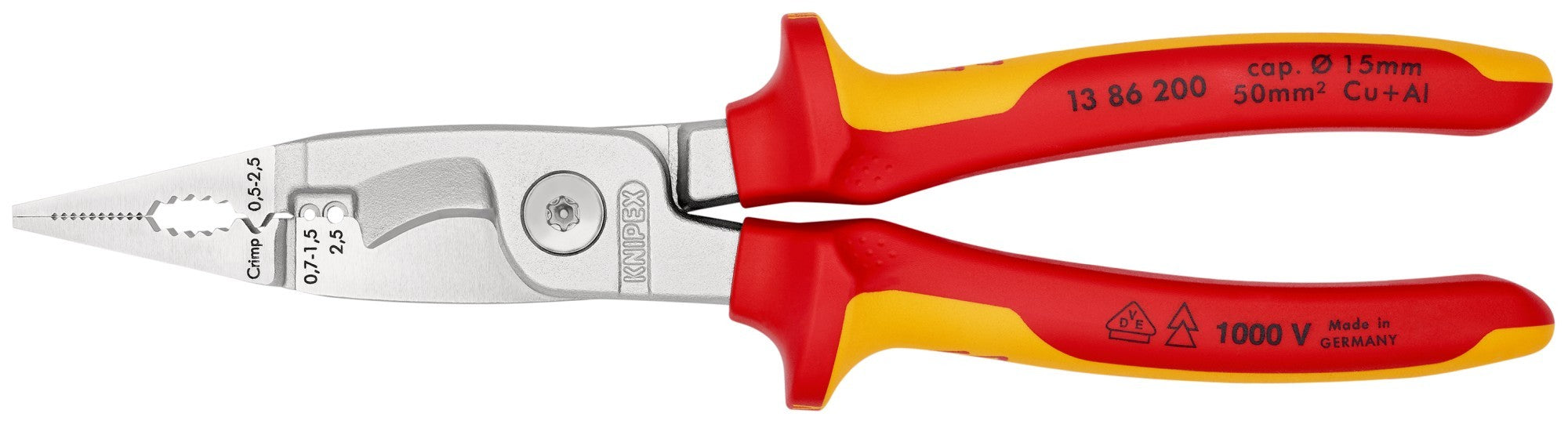 Knipex Alicate multifunción para instaladores con mangos bicomponentes aislados