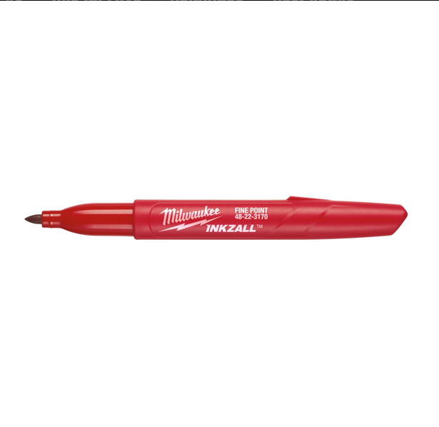 Marcador permanente Milwaukee Inkzall fino rojo 48223170