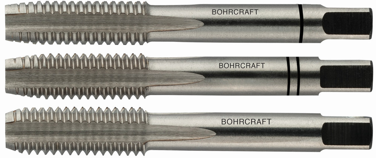 Bohrcraft Juego machos de roscar a mano M DIN 352 HSS-G rectificados (3uds.)