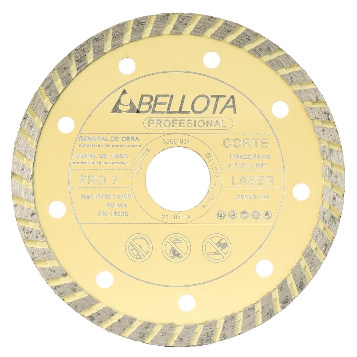 Disco diamante turbo general de obra pro7 / 50712115