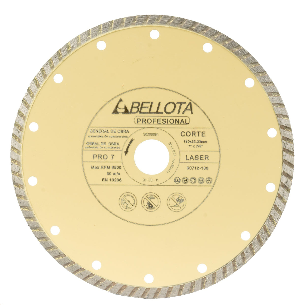 Disco diamante turbo general de obra pro7 / 50712180