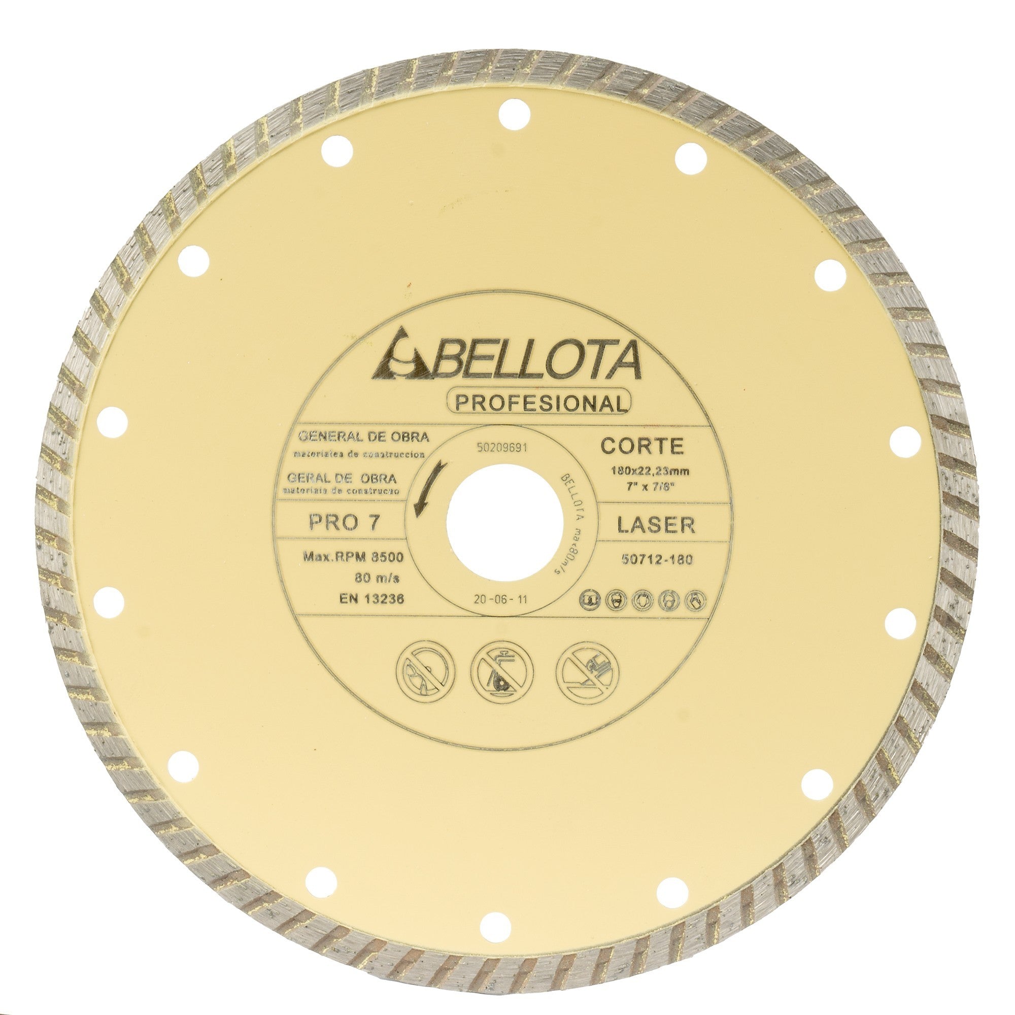 Disco diamante turbo general de obra pro7 / 50712180