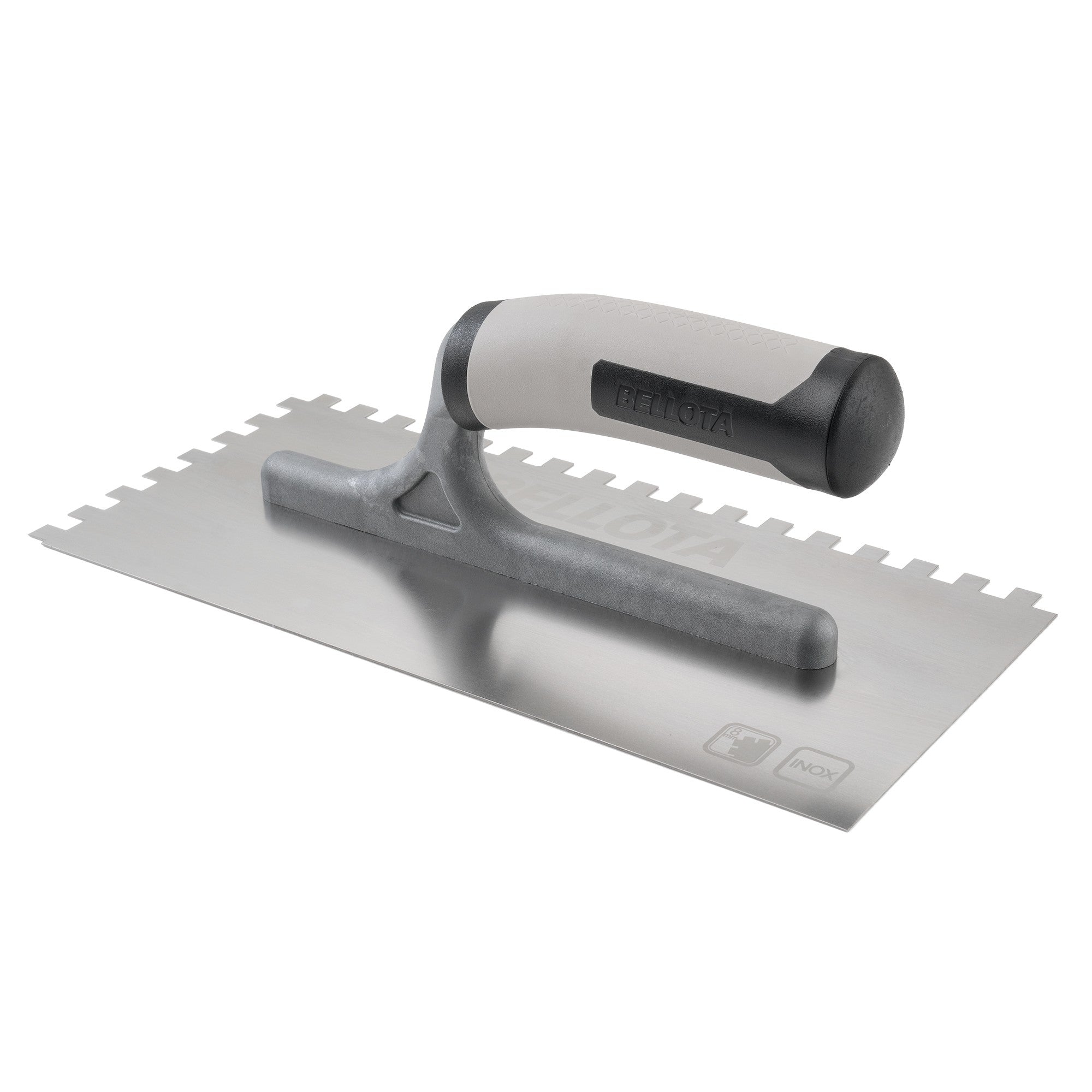 Peine diente radio de acero inoxidable con mango abierto bimaterial 10 mm / 587410RBIMINOX