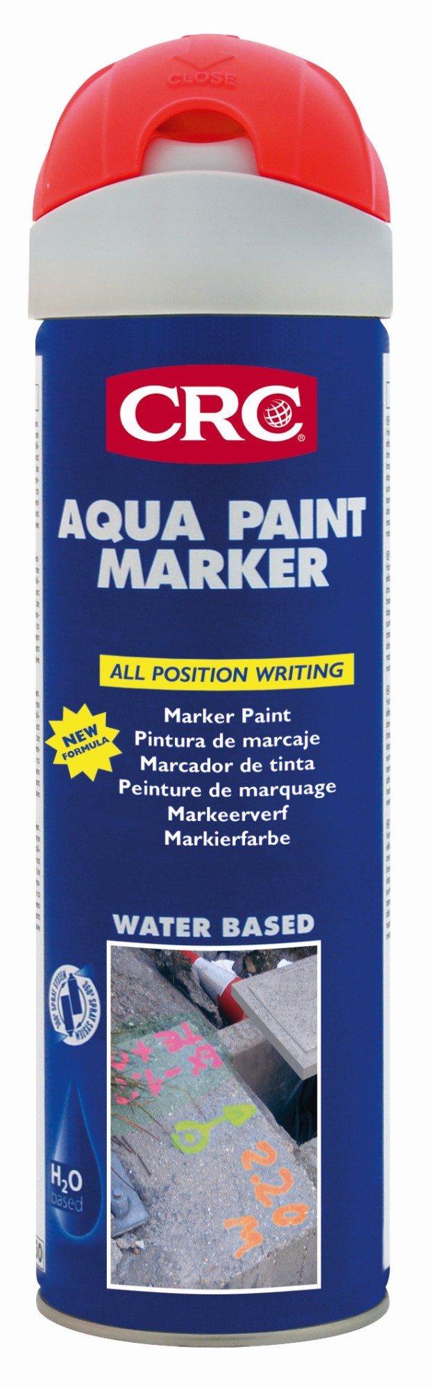 AQUA PAINT MARKER - Pintura de marcaje temporal respetuoso con el medio ambiente - AQUA PAINT MARKER FLUO ROJO 500 ML