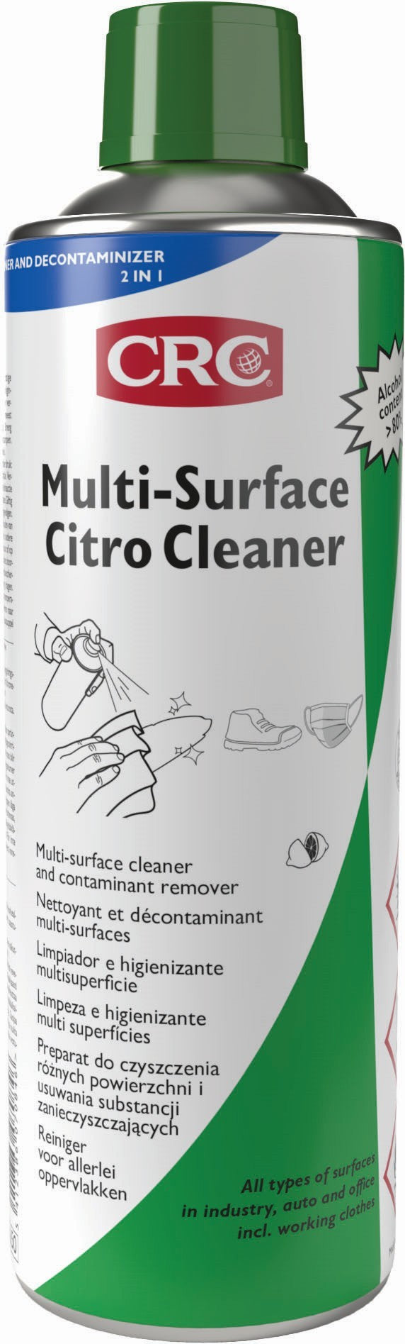 MULTI-SURFACE CITRO CLEANER - Limpiador e higienizante multisuperficie con más de 80% alcohol 500 ML