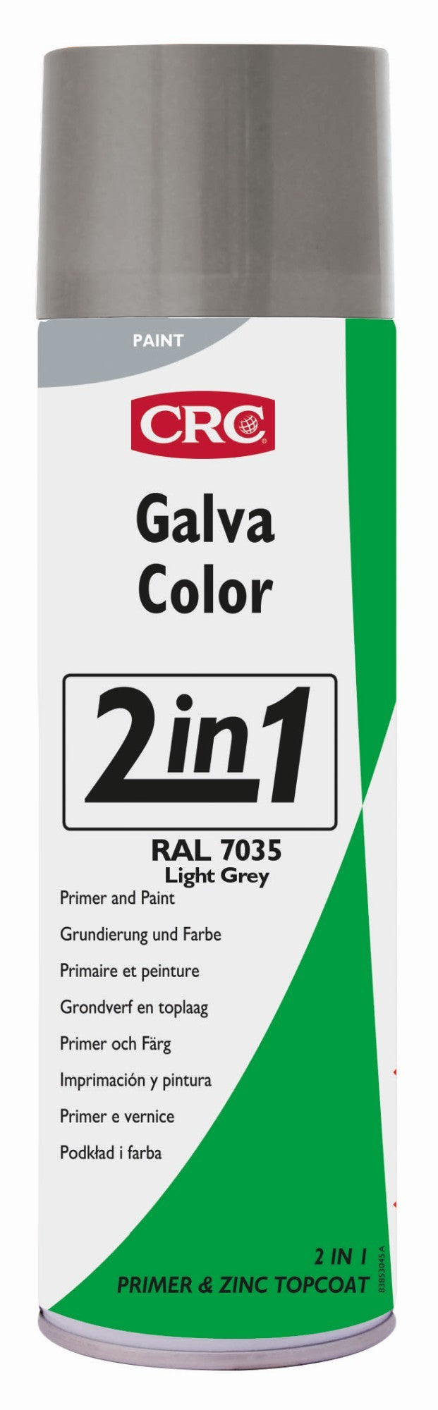 GALVACOLOR - Imprimación anticorrosión + color en un solo producto - GALVACOLOR RAL 7035 GRIS CLARO 500 ML