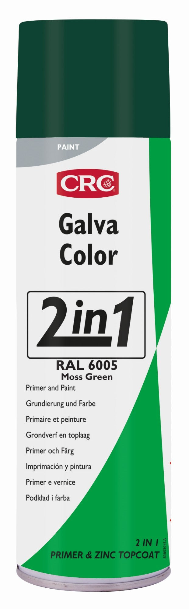 GALVACOLOR - Imprimación anticorrosión + color en un solo producto - GALVACOLOR RAL 6005 VERDE MUSGO 500 ML