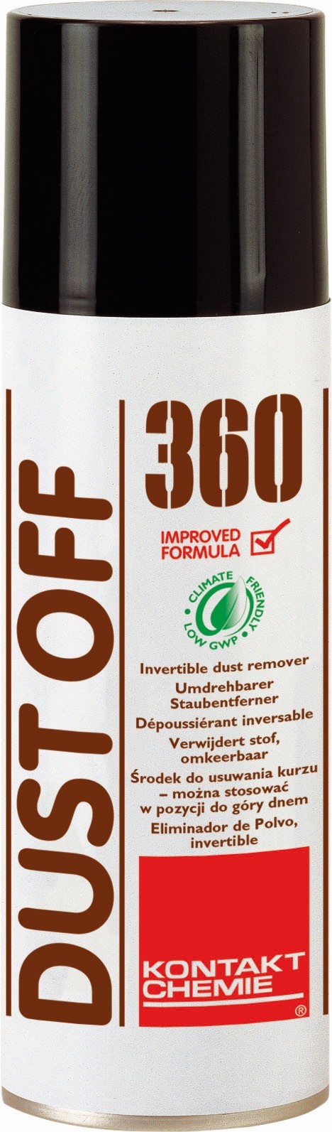 DUST OFF 360: Gas seco a presión. Soplador de polvo. Bajo GWP. No inflamable. Producto base HFO - DUST OFF 360 (HFO) 200 ML