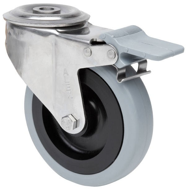 SERIE ZVI INOX-PGA, Giratorio/Agujero pasante/Freno Rueda y Soporte 2-1667
