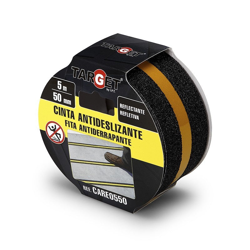 CINTA ADHESIVA ANTIDESLIZANTE BANDA REFLECTANTE DE 5 M X 50MM CARE0550