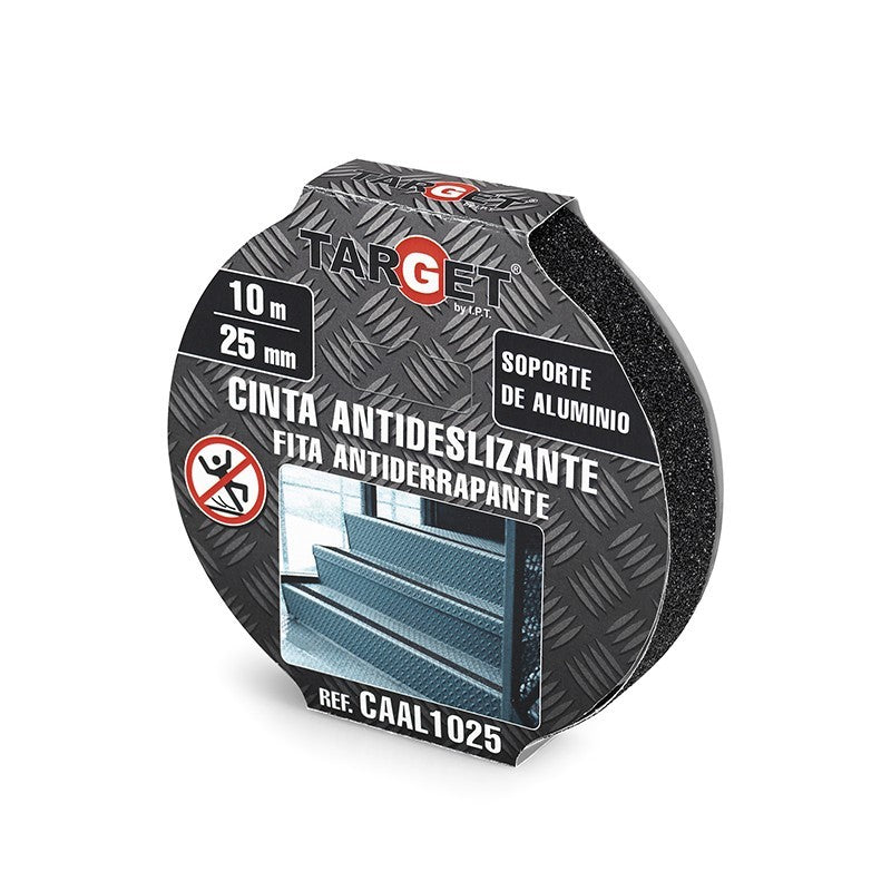 CINTA ADHESIVA ANTIDESLIZANTE CONFORMABLE NEGRA DE 10 M X 25 MM CAAL1025