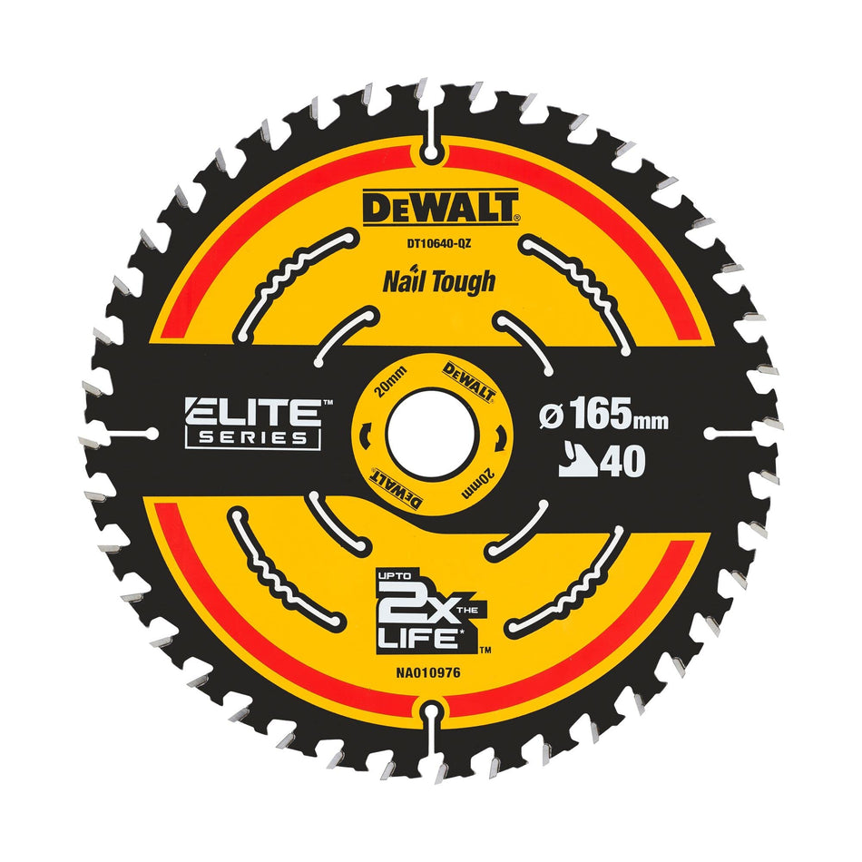 Hoja Sierra Circular Portátil ELITE 165mm 40T Dewalt DT10640-QZ