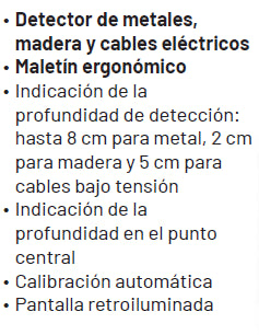 Detector mural de metal, cables y madera Metrica 61532