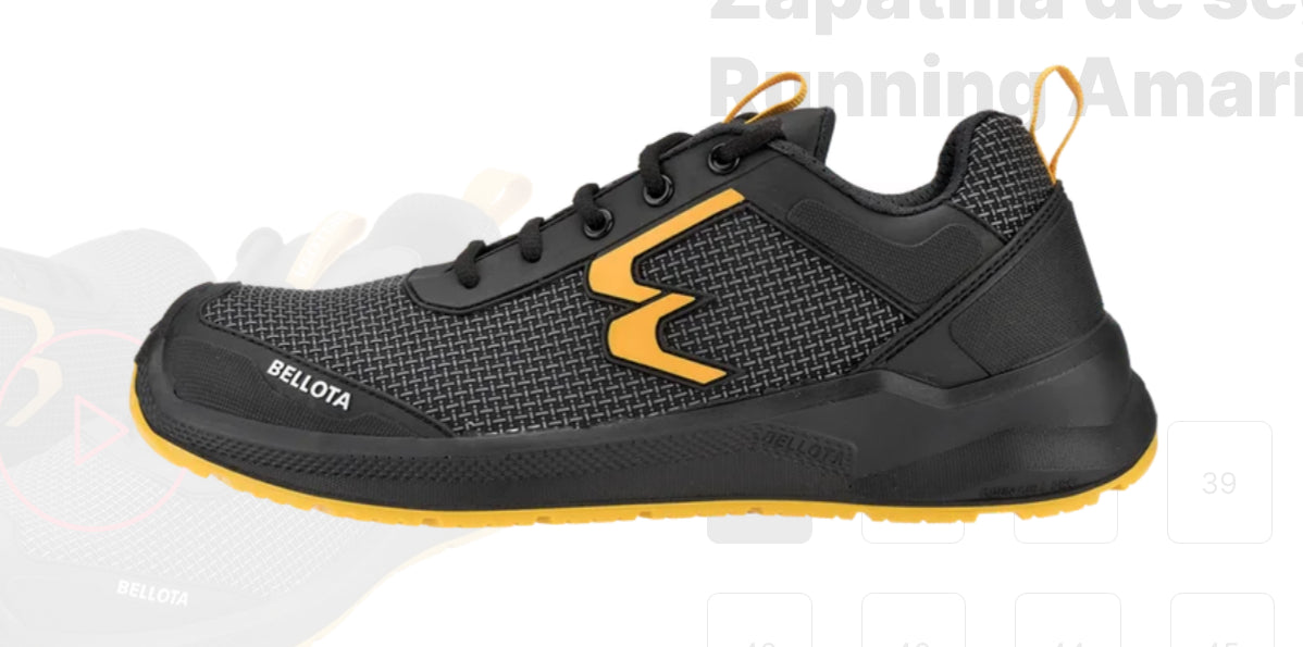 Zapatilla Bellota de seguridad Running Amarillo S3S ref RUNAS3S36