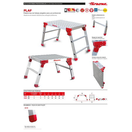 Plataforma de trabajo Faraone Profesional PLAF2 50cm 2 peldaños