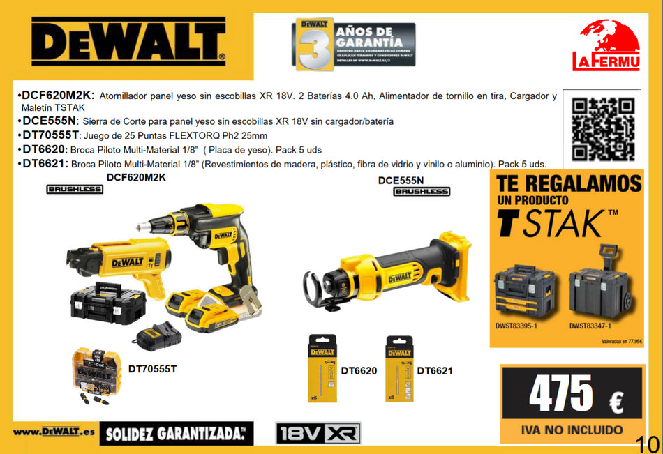 Oferta Feria Pack PLADURISTA DCF620M2K + DCE555N + DT70555T + DT660 + DT6621 17-18 Octubre 2024