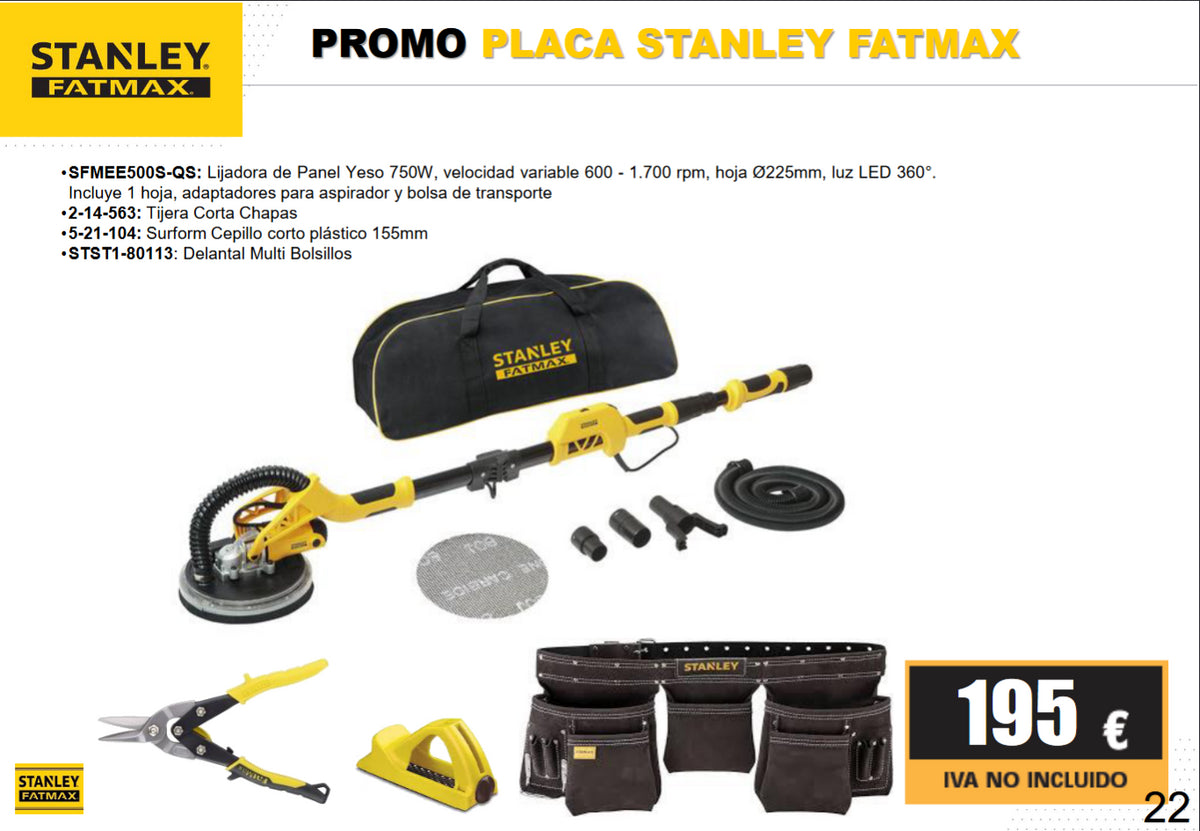 Oferta Feria Pack STANLEY PLACA FATMAX SFMEE500S + 2-14-563 + 5-21-104 + STST1-80113 17-18 Octubre 2024