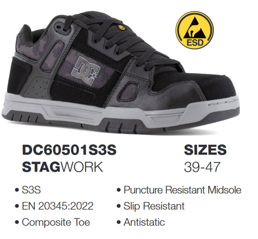 Zapatilla de seguridad DC Shoes DC60501S3S STAGWORK 39-47