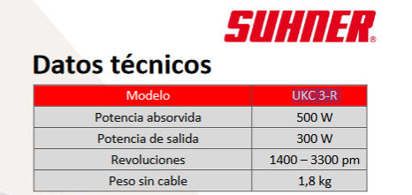 Suhner esmeriladora recta UKC 3-R