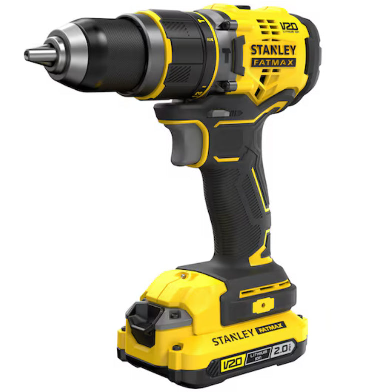 Taladro Percutor Stanley Brushless V20 Li-Ion 18V con 2 Baterías 2Ah, CARGADOR 2A y MaletínSFMCD721D2K