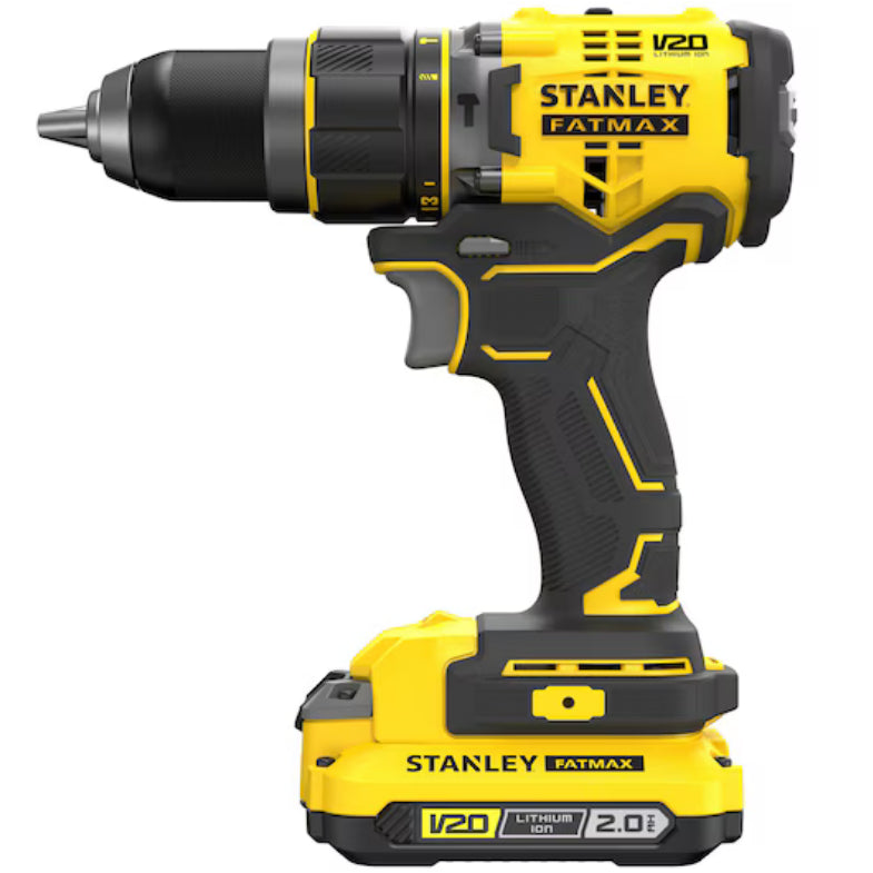 Taladro Percutor Stanley Brushless V20 Li-Ion 18V con 2 Baterías 2Ah, CARGADOR 2A y MaletínSFMCD721D2K