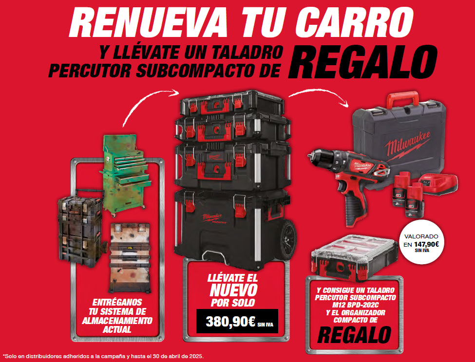 Carro de transporte PLAN RENOVE Milwaukee PACKOUT 4932464244 + 4932464082 + 4932464083 + 4933441940